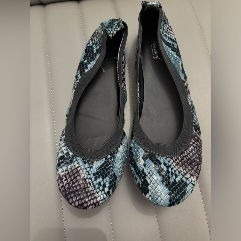 Wanted snakeskin print flats size 9​